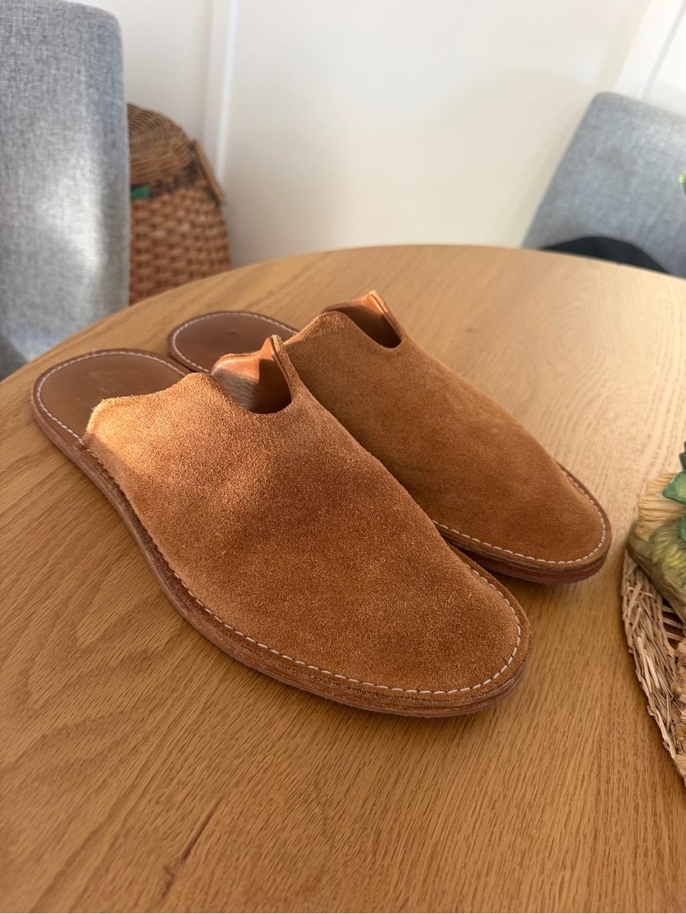 WP Standard Mr. Grumpy Mens Tan Suede Comfort Slippers Mules - MM 9/10